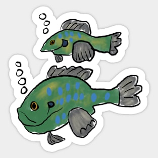 Kids Fish Family Drawing Sticker